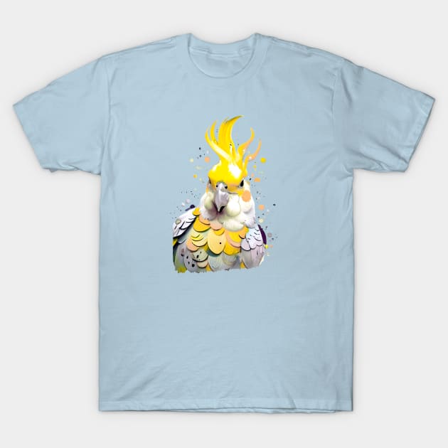 Cockatiel Watercolor Splash T-Shirt by DigiDreams